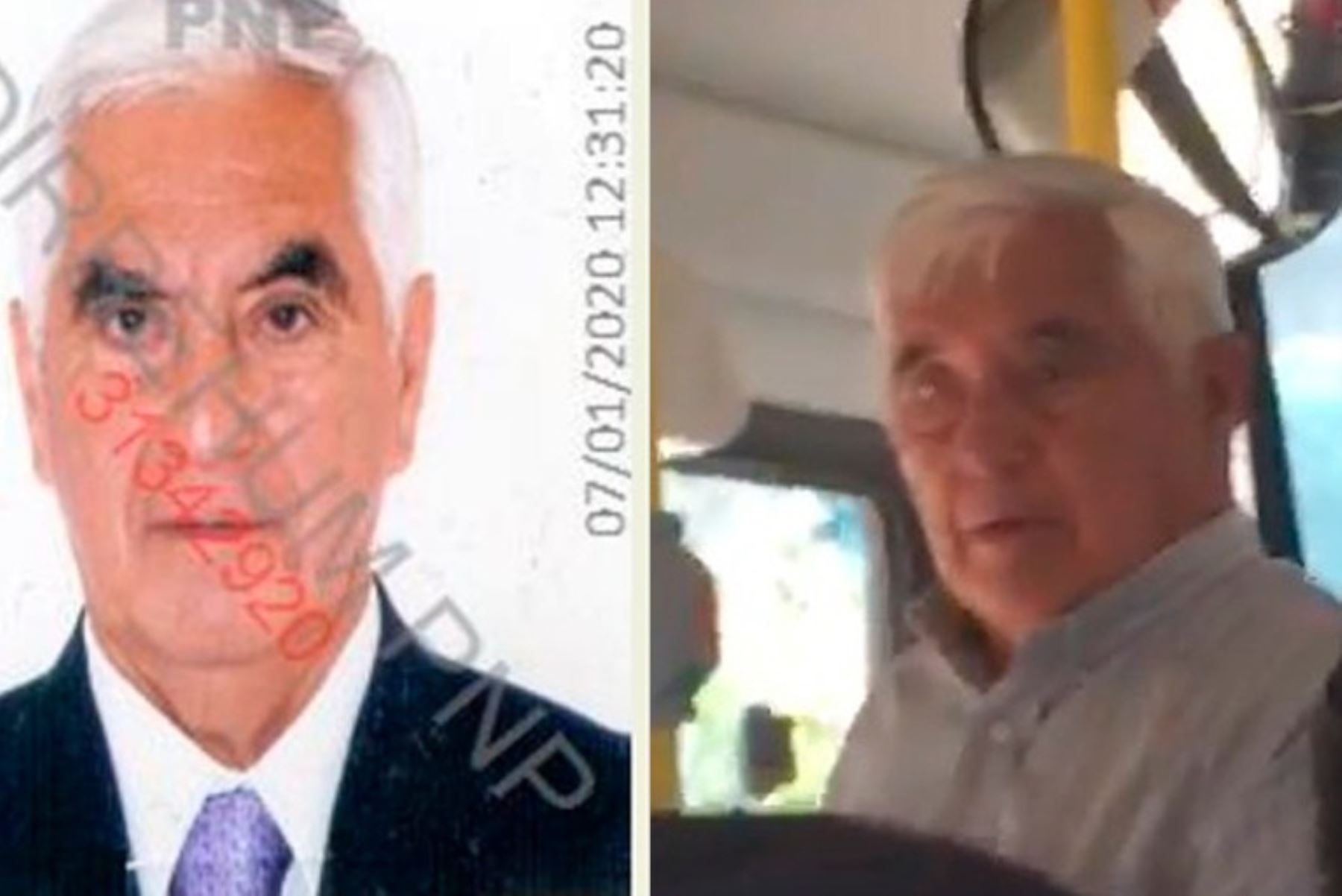 Jorge Arnaldo Osorio Carrillo (84 años) sujeto que fue grabado masturbándose en un bus. Foto: ANDINA/Difusión.