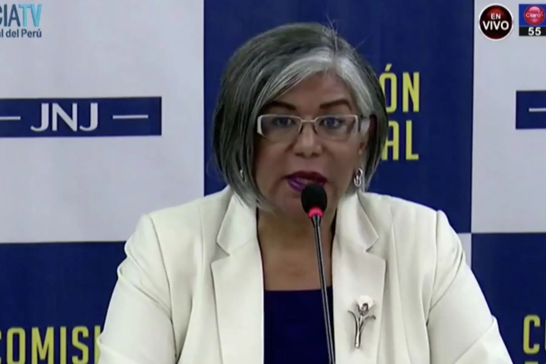 Integrante de la Junta Nacional de Justicia, María Zavala. Foto: Captura TV