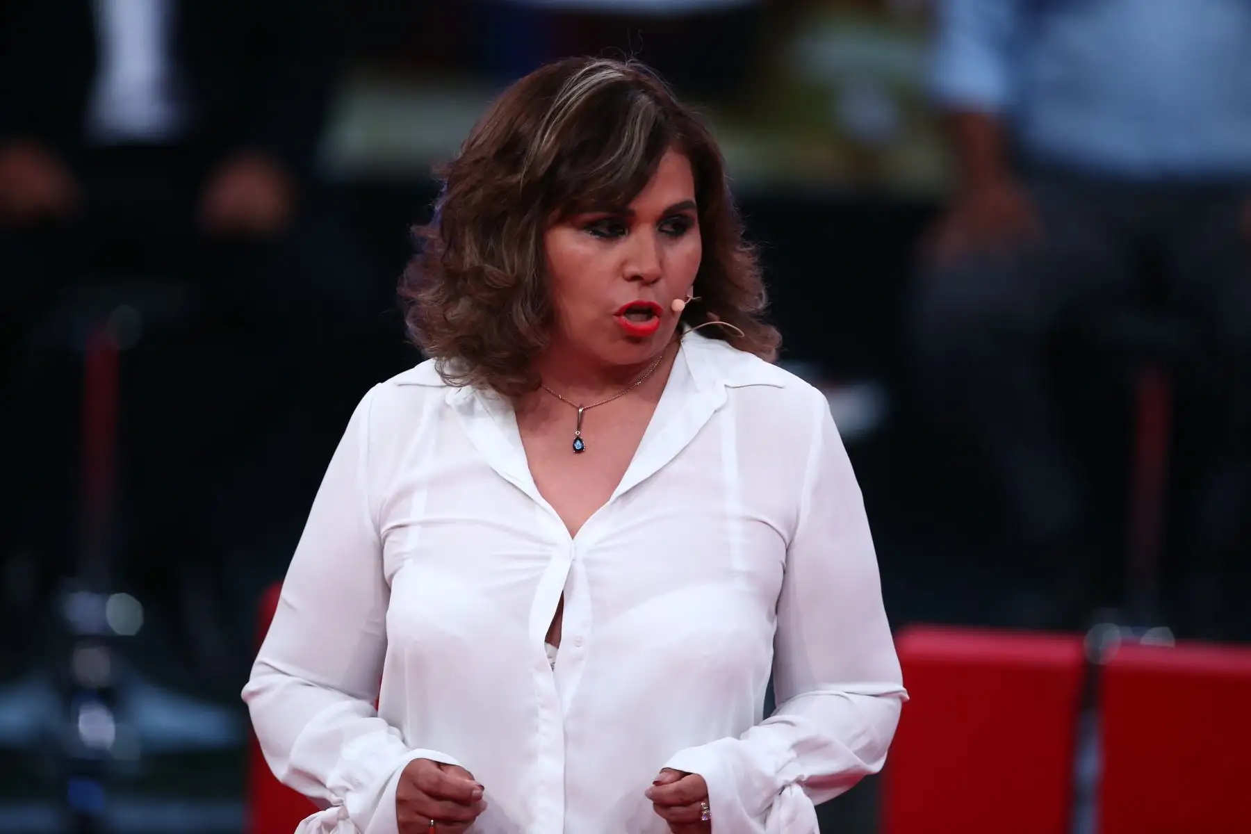 Maria Teresa Cabrera de Podemos Perú participa en debate. Foto: ANDINA/Tarqui Vidal