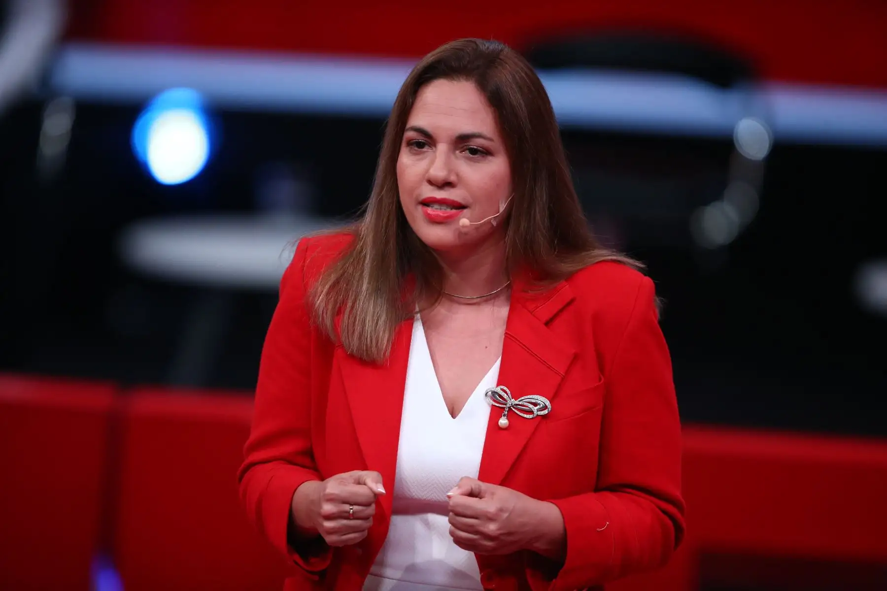 Jenny Beingolea de Vamos Perú participa en debate. Foto: ANDINA/Tarqui Vidal