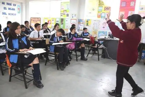 Profesora en dictado de clase. ANDINA/Difusión