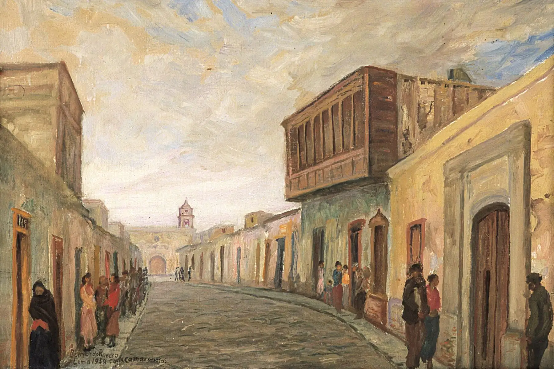 Calle Camaronero, pintura de Bernardo de Rivero. Foto: ANDINA/archivo