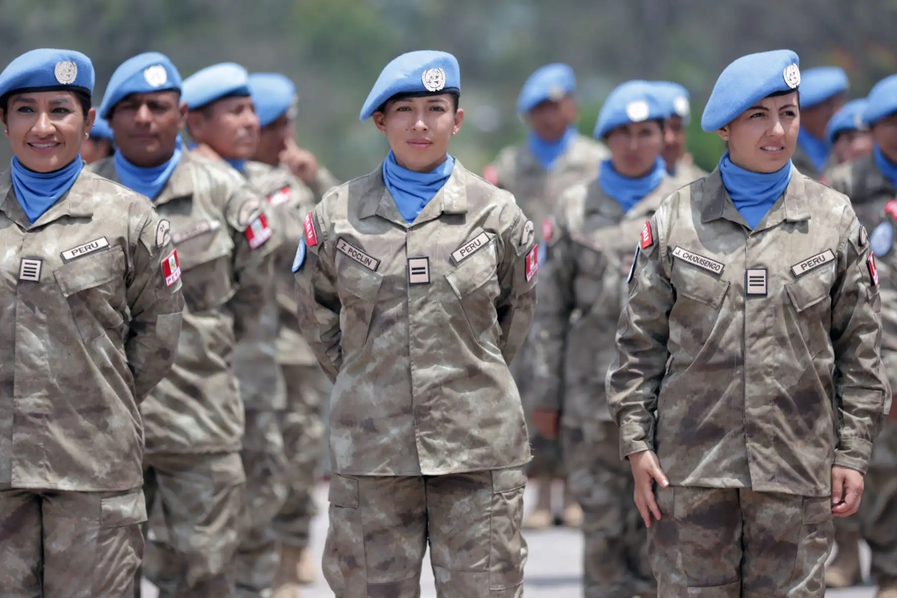 Ministro de Defensa, Walter Martos, preside la ceremonia de despedida de la Compañía de Ingeniería Perú “ Cascos azules”, que partirá a la República Centroafricana en misión de paz.
Foto: Difusión Mindef