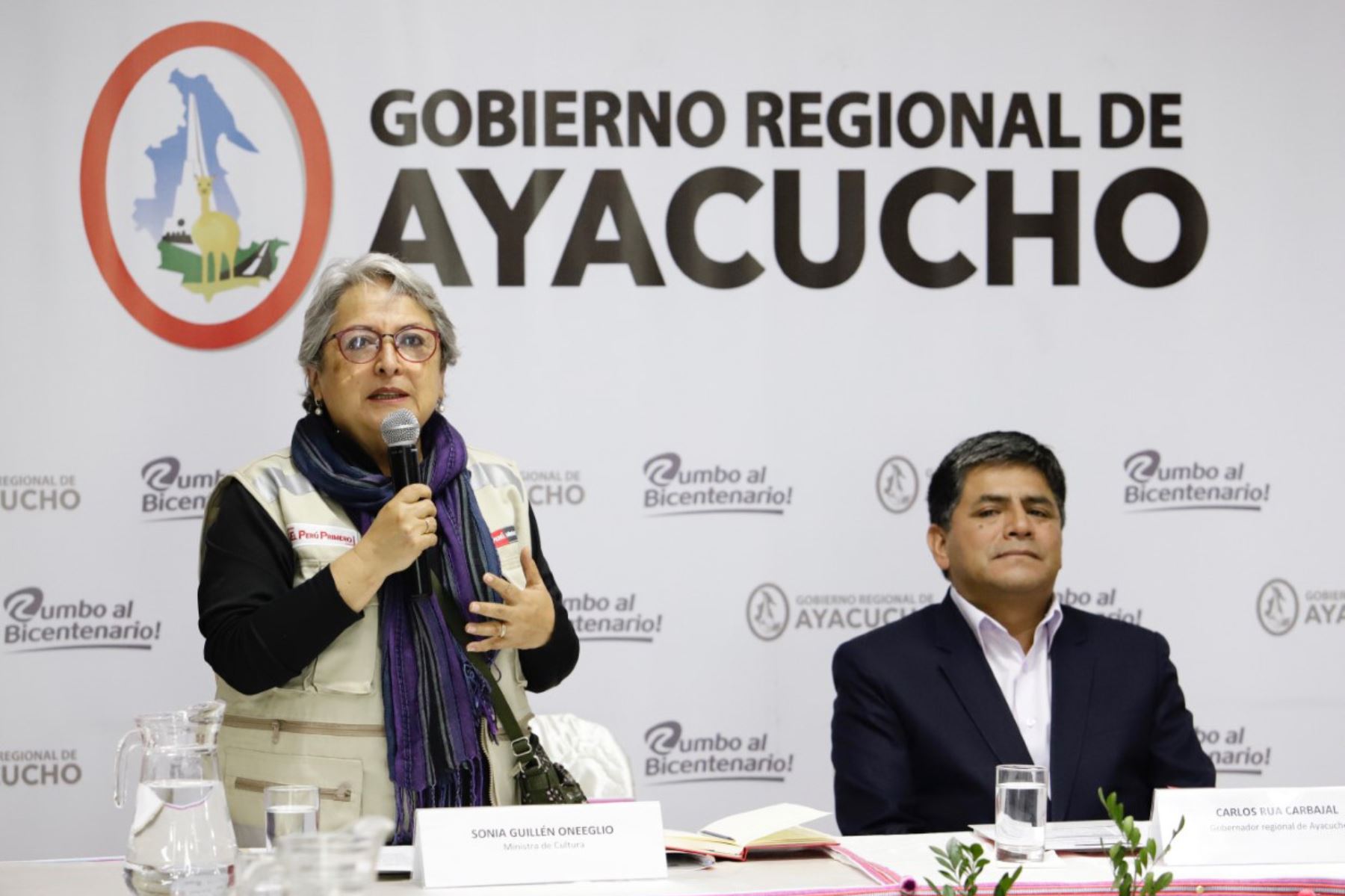 Ministra de Cultura, Sonia Guillén, coordinó con las autoridades regionales y locales las acciones de prevención y atención ante la temporada de lluvias en Ayacucho.