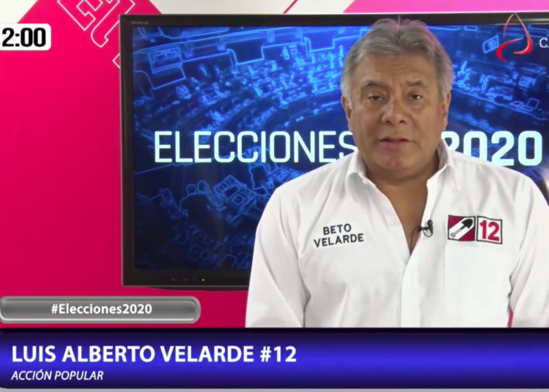 Candidato de Acción Popular, Luis Alberto Velarde.