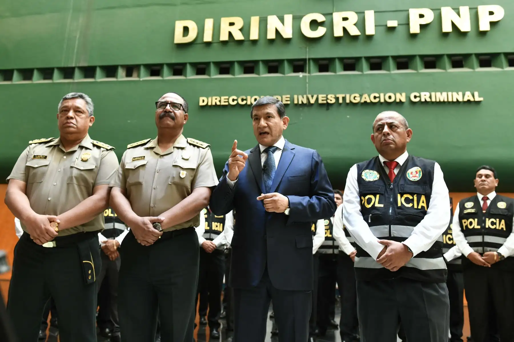 Ministro del Interior, Carlos Morán presenta la Brigada Especial contra la migración delictiva. Foto: ANDINA/Difusión