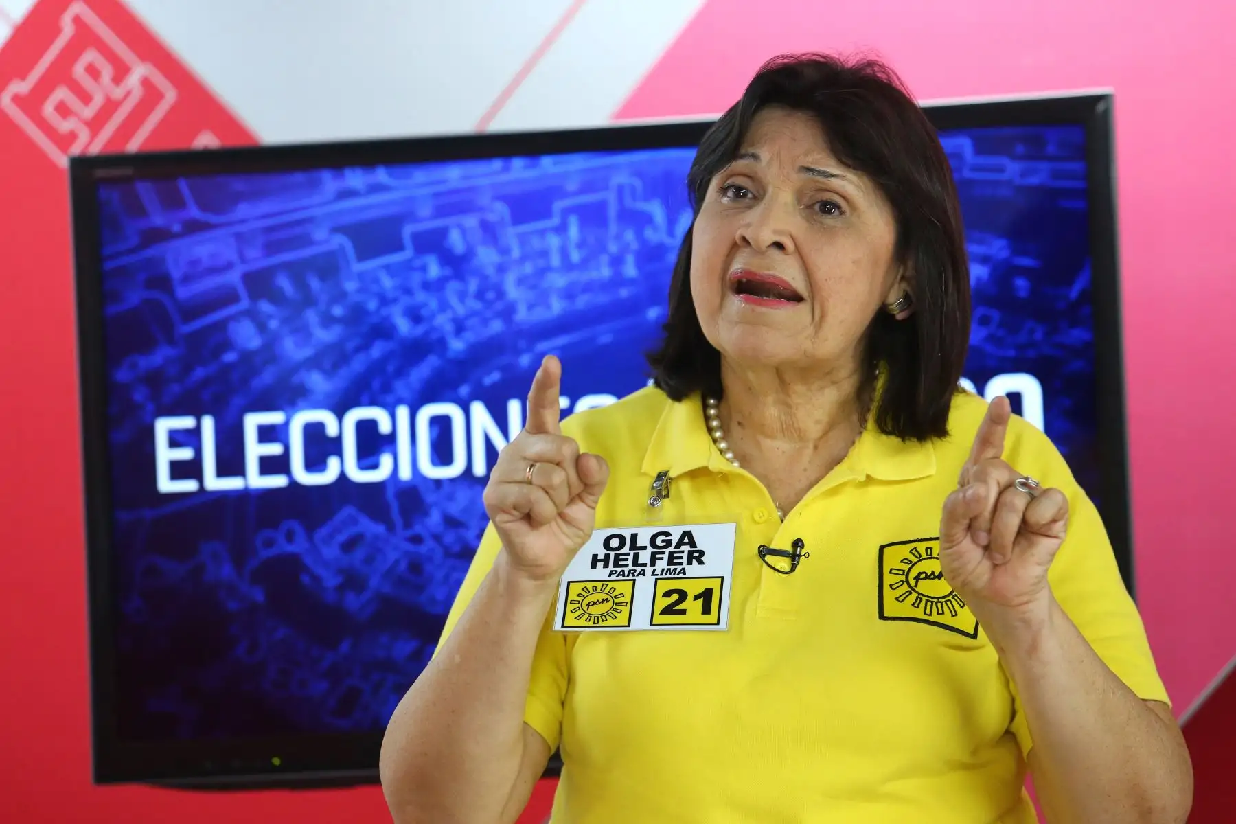 Candidata por Solidaridad Nacional, Olga Helfer. Foto: ANDINA/Héctor Vinces