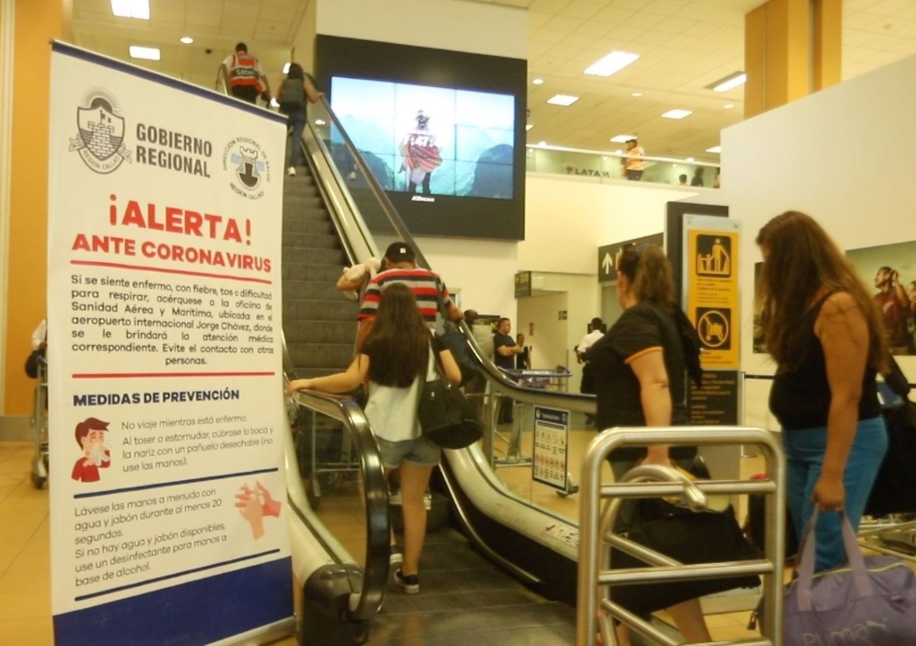 El Gobierno Regional del Callao refuerza control sanitario en aeropuerto internacional Jorge Chávez. Foto: Cortesía