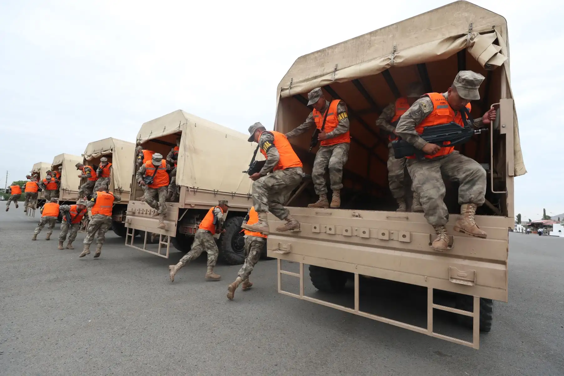 Despliegue del personal de las fuerzas armadas por las elecciones congresales extraordinarias 2020. Foto: ANDINA/MINDEF