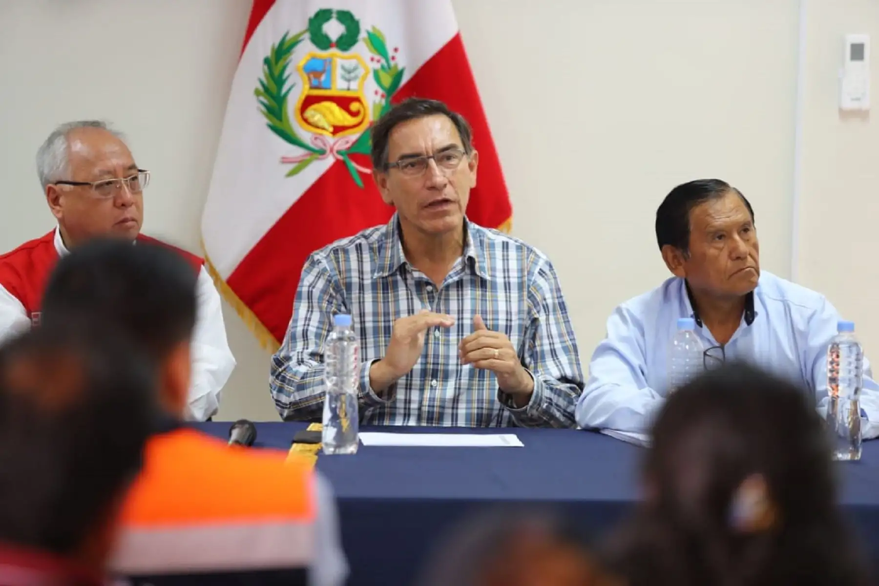 Presidente de la República, Martín Vizcarra, evalúa impacto de precipitaciones en el sur del país. Foto: Presidencia.