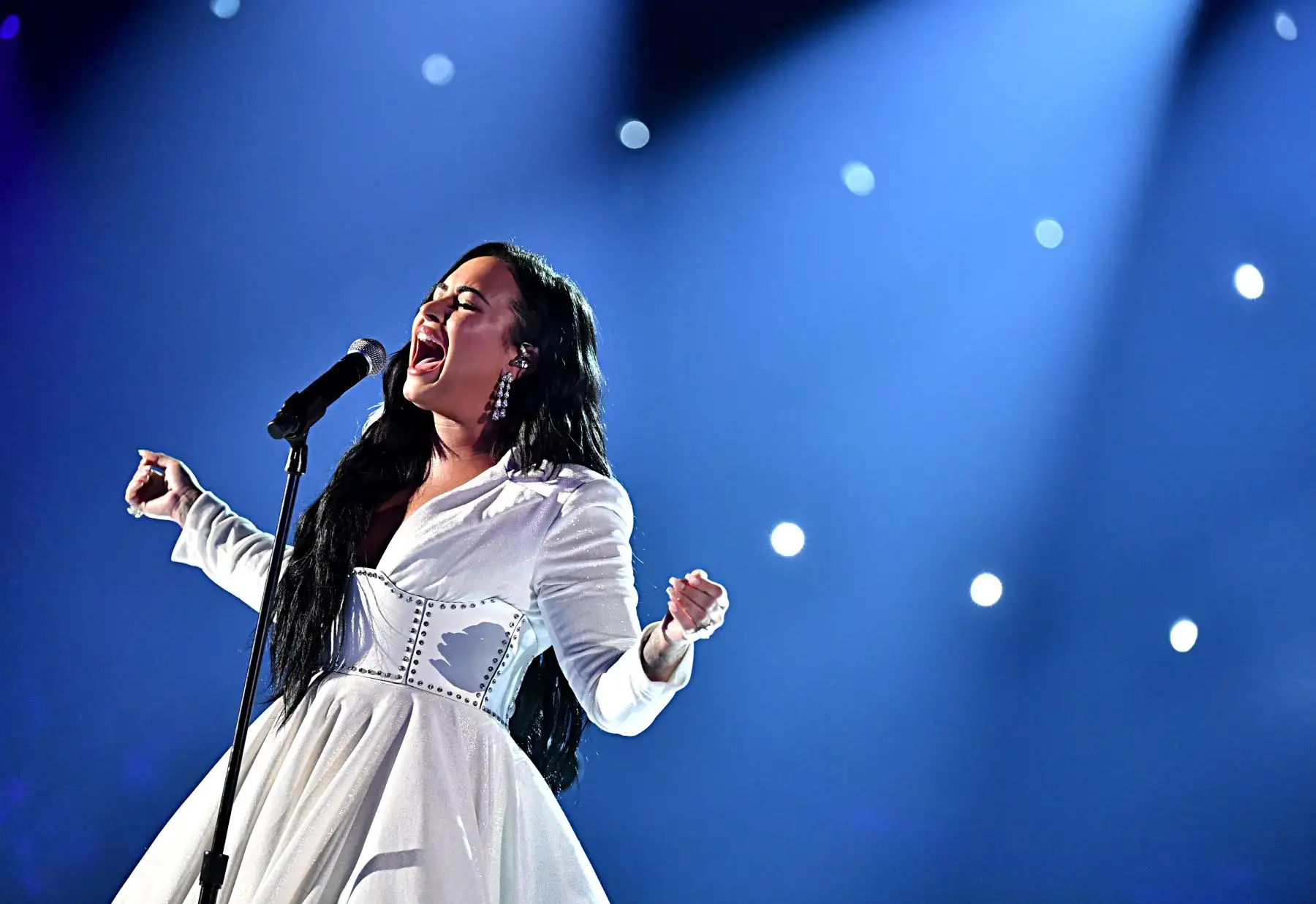 Demi Lovato se presenta en el escenario durante la 62a Entrega Anual de los Premios GRAMMY en el STAPLES Center  en Los Ángeles, California.
Foto: AFP