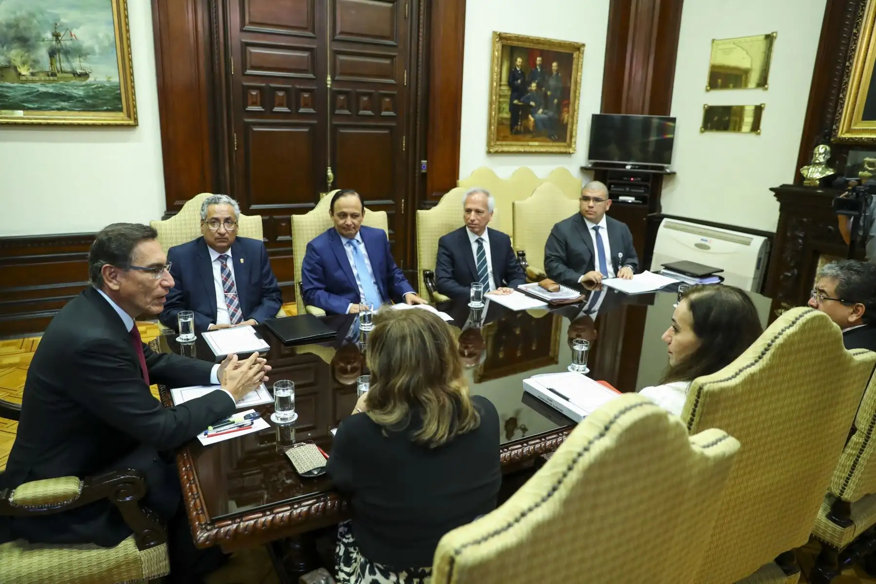 El presidente Martin Vizcarra lideró la octava sesión del Consejo para la Reforma del Sistema de Justicia, en la que se incorporó al presidente de la JNJ, Aldo Vásquez, como miembro titular. Foto:ANDINA /Presidencia