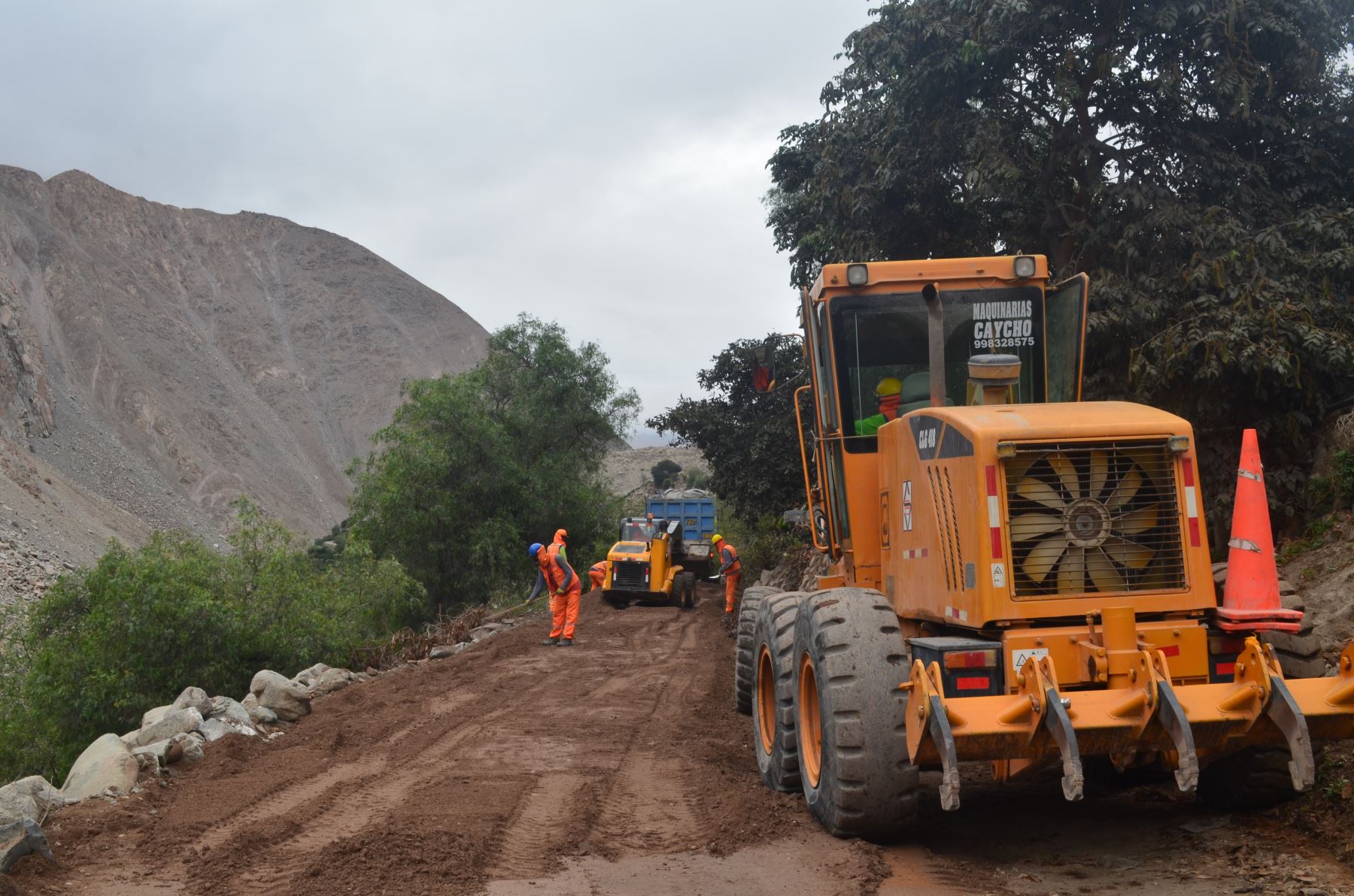 Avanzan los trabajos de reconstrucción en la carretera que une Cañete y Huarochirí, región Lima, informó el MTC. ANDINA/Difusión