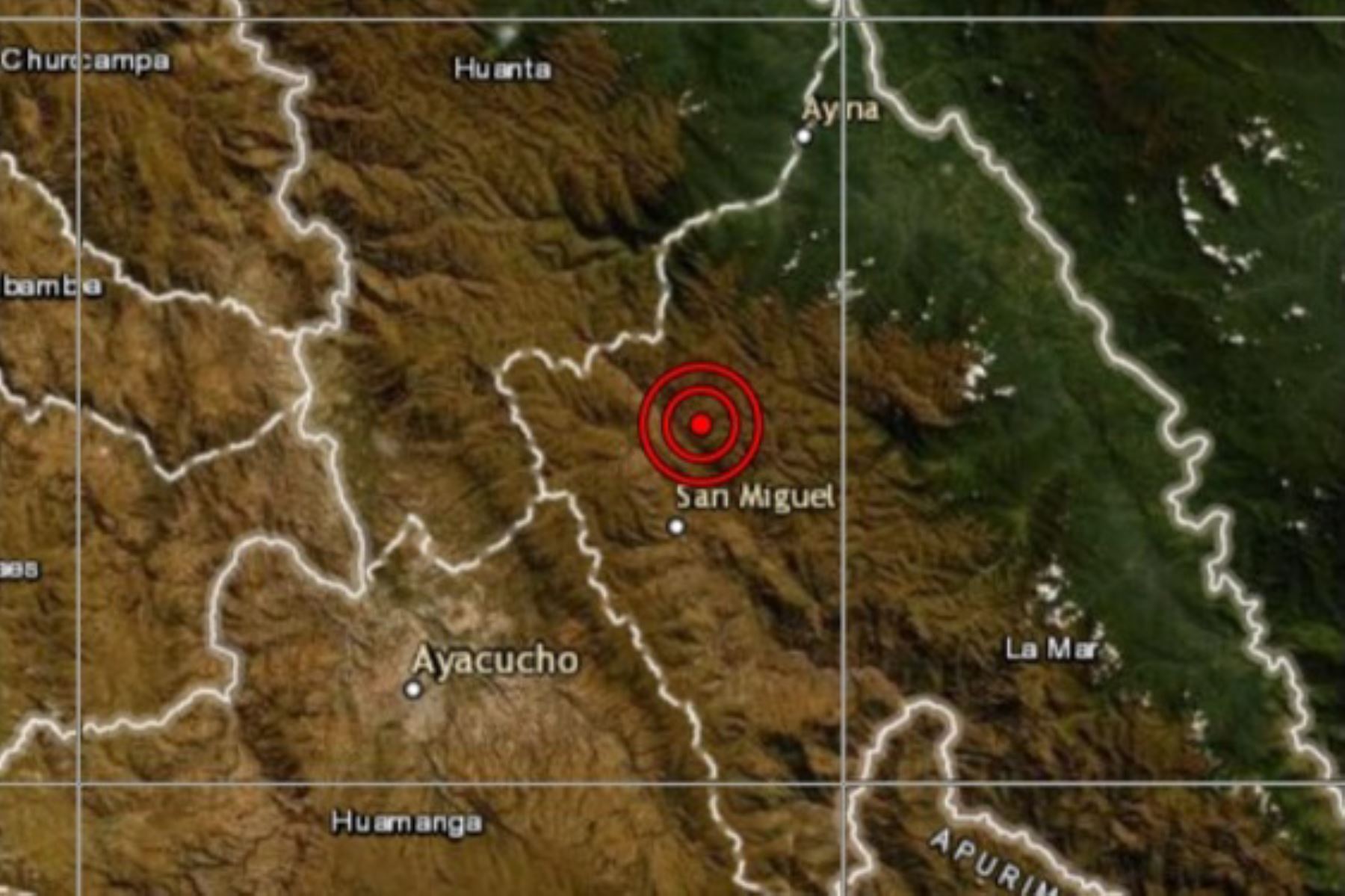 Sismo de magnitud 4.0 remeció la selva de Ayacucho esta madrugada.
