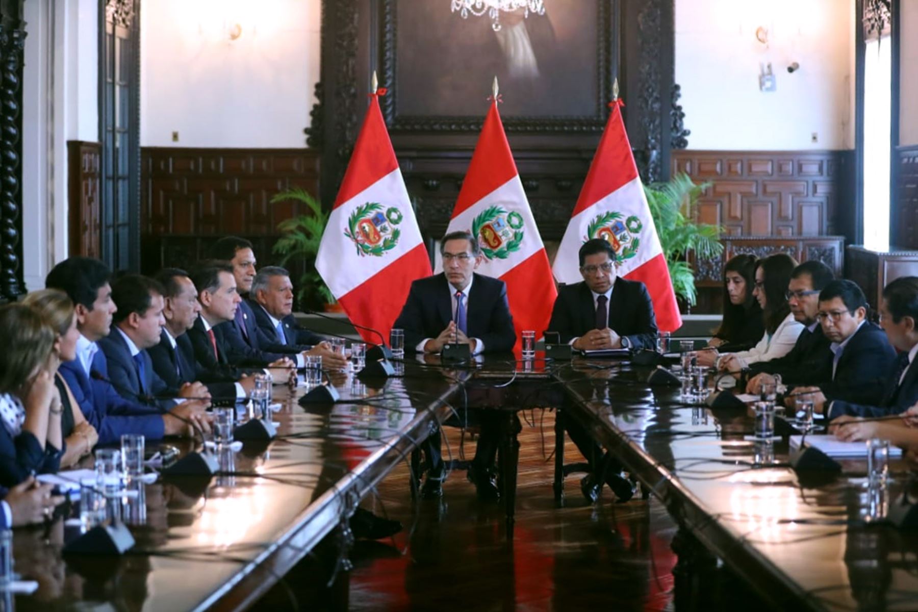 Virtuales congresistas de Alianza para el Progreso (APP) se reúnen con el presidente Martín Vizcarra.