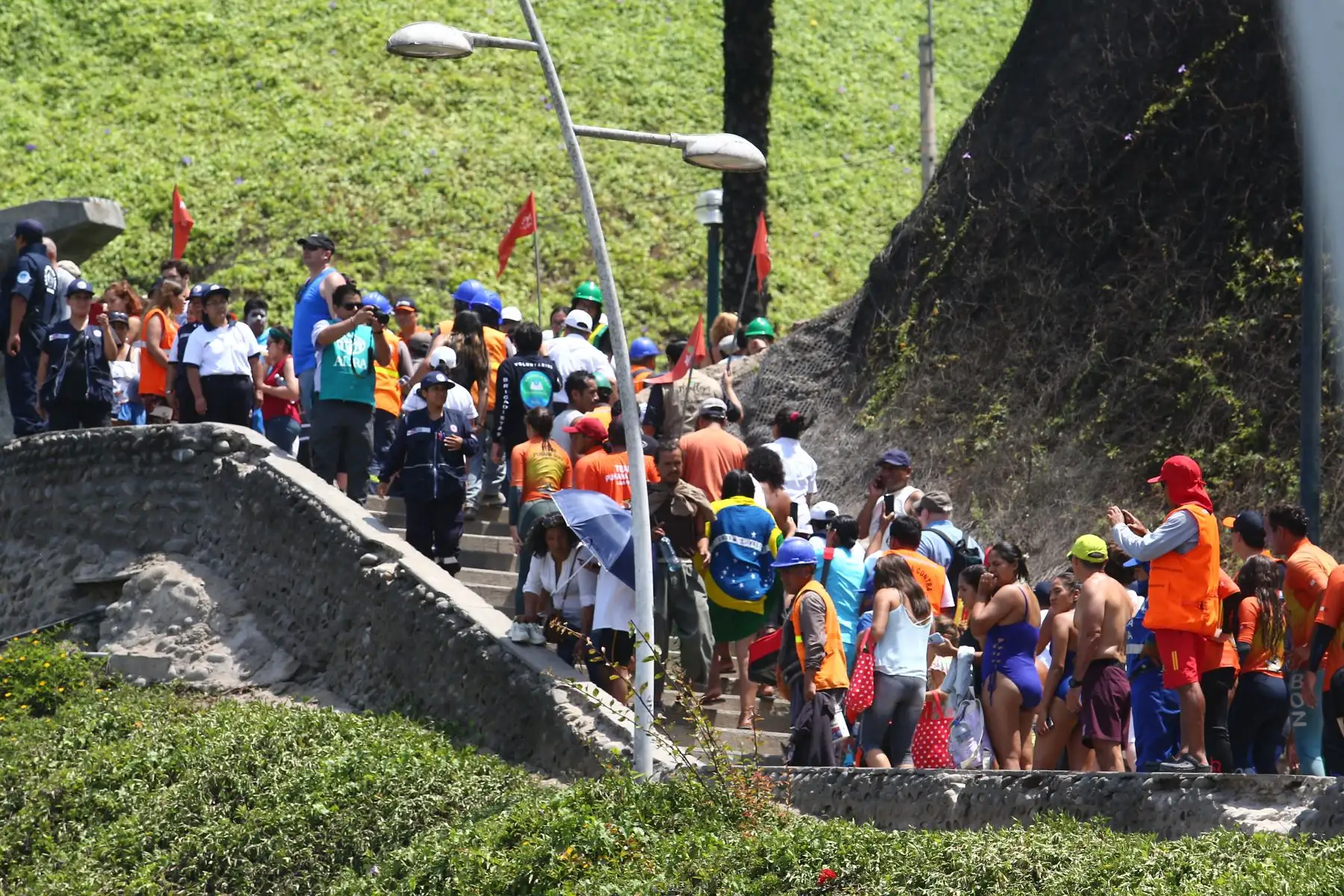 Simulacro de Tsunami en la Costa Verde.Foto:ANDINA/Hector Vinces.