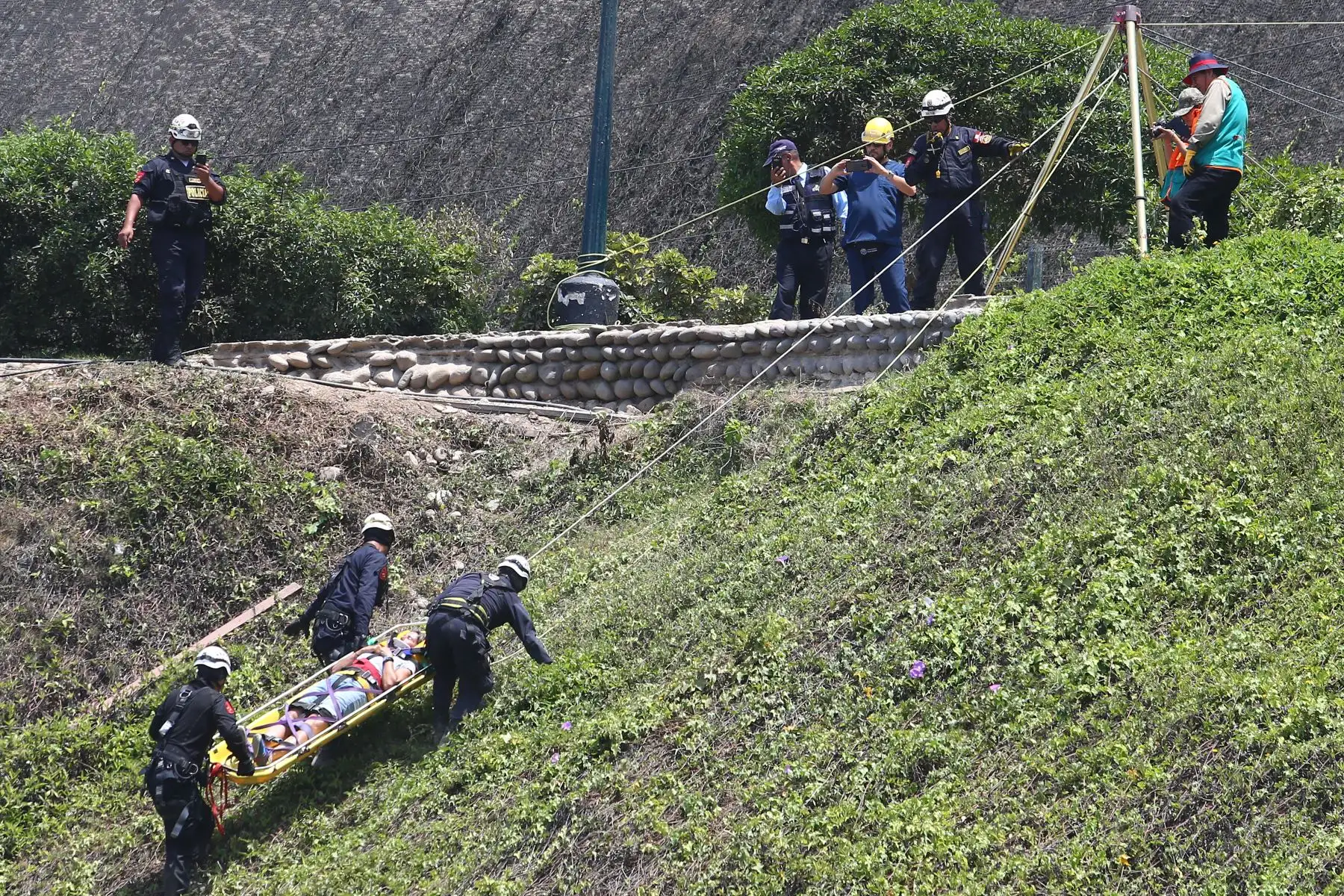 Simulacro de Tsunami en la Costa Verde.Foto:ANDINA/Hector Vinces.