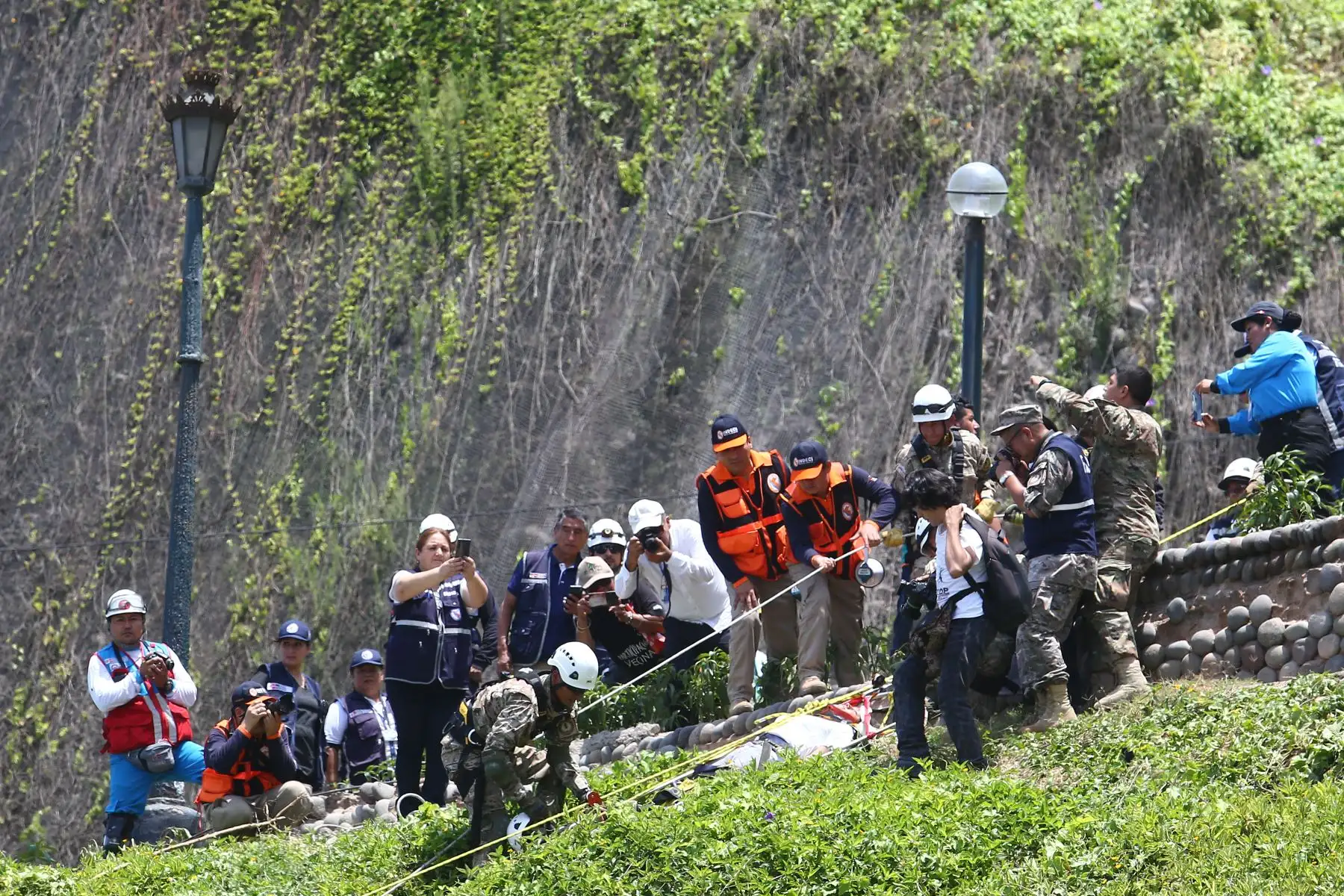 Simulacro de Tsunami en la Costa Verde.Foto:ANDINA/Hector Vinces.