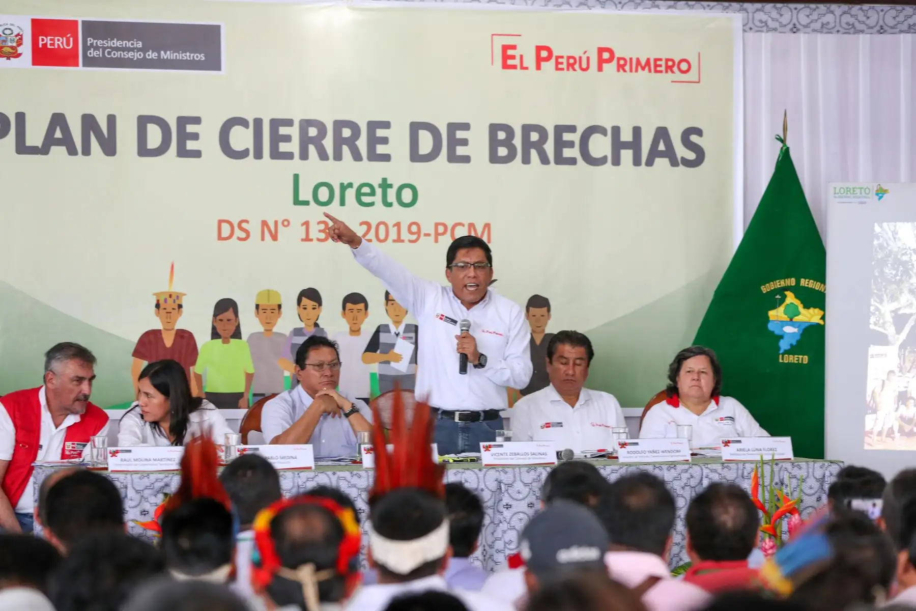 Jefe de gabinete, Vicente Zeballos junto a ministros de Estado presentan Plan Cierre de Brechas. Foto: ANDINA/Difusión