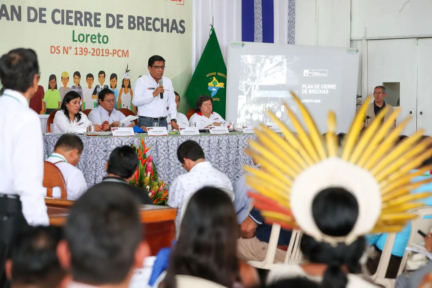Jefe de gabinete, Vicente Zeballos junto a ministros de Estado presentan Plan Cierre de Brechas. Foto: ANDINA/Difusión