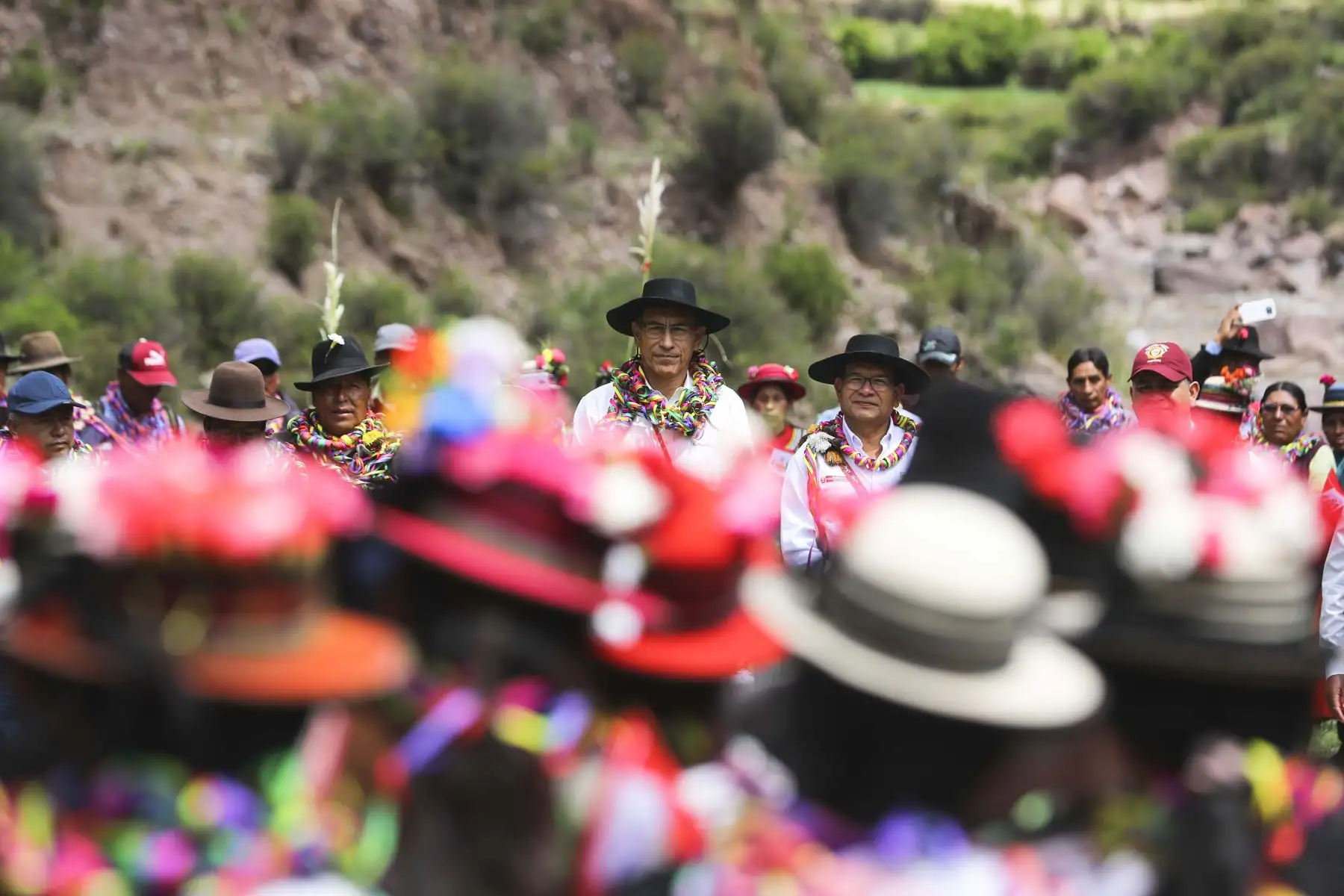 Presidente de la República, Martín Vizcarra realiza visita de inspección a la zona donde se construirá la represa de Yanapujio.
Foto: ANDINA/Prensa Presidencia