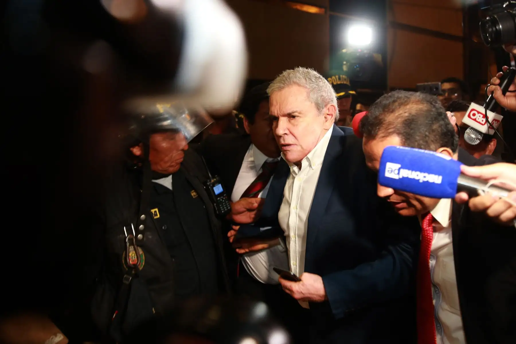 Exalcalde de Lima Luis Castañeda Lossio, durante la audiencia de requerimiento de prisión preventiva por 36 meses en su contra planteado por el Ministerio Público.Foto: ANDINA/Jhony Laurente
