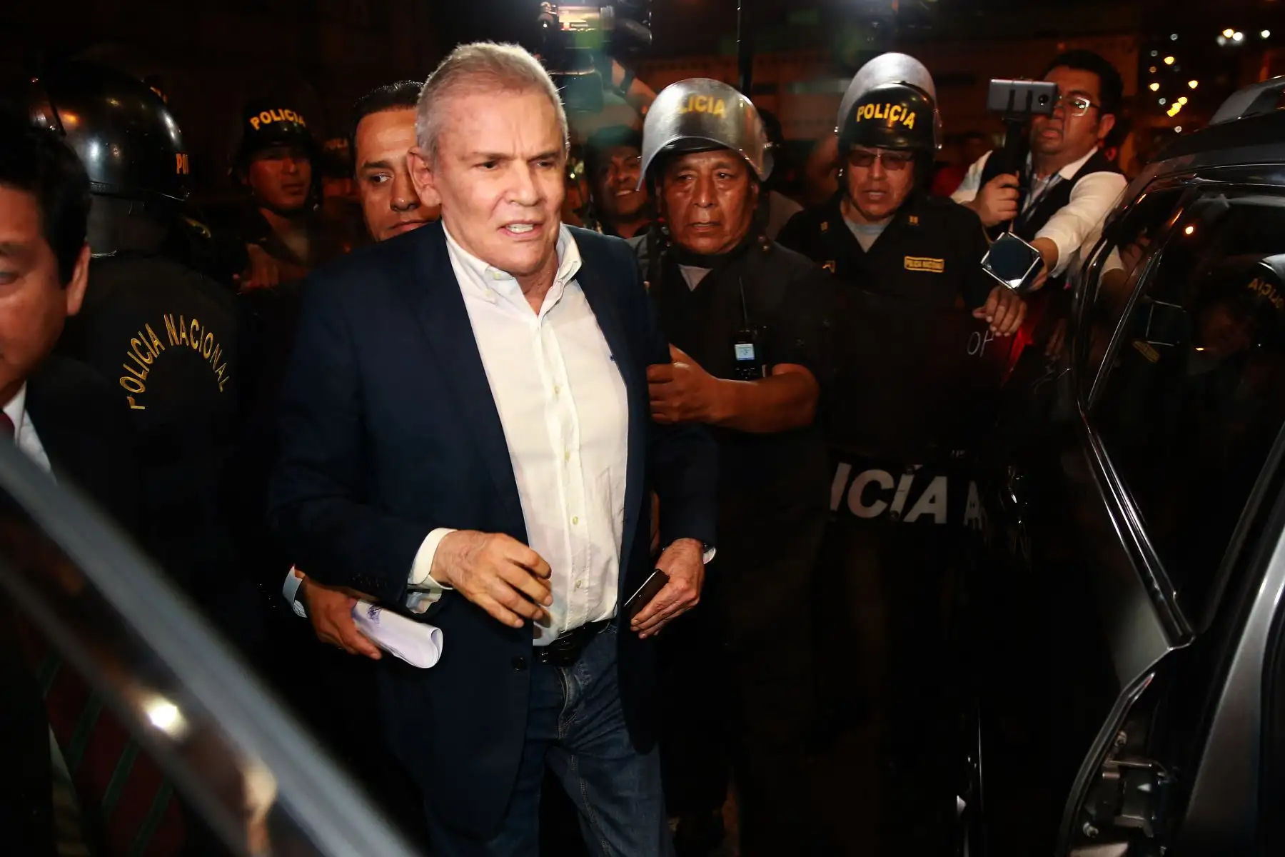 Exalcalde de Lima Luis Castañeda Lossio, durante la audiencia de requerimiento de prisión preventiva por 36 meses en su contra planteado por el Ministerio Público.Foto: ANDINA/Jhony Laurente