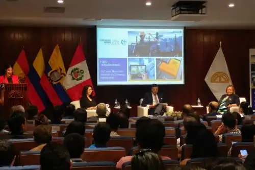 Foro Cuarta Revolución Industrial, organizado por la CAN. Foto: Andina.