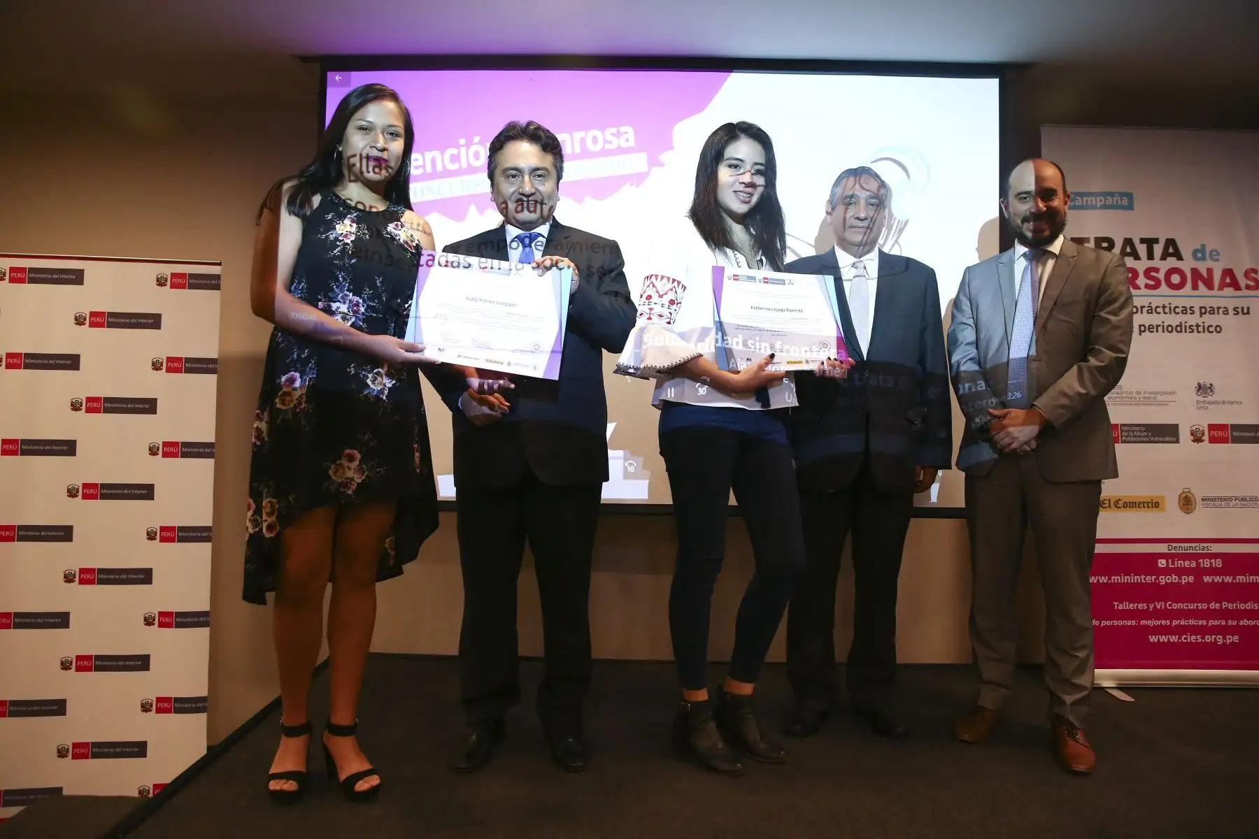 Premiación del VI concurso de periodismo "Trata de Personas: mejores prácticas para su abordaje periodístico" organizado por el CIES. Foto: ANDINA / Jhonel Rodríguez Robles
