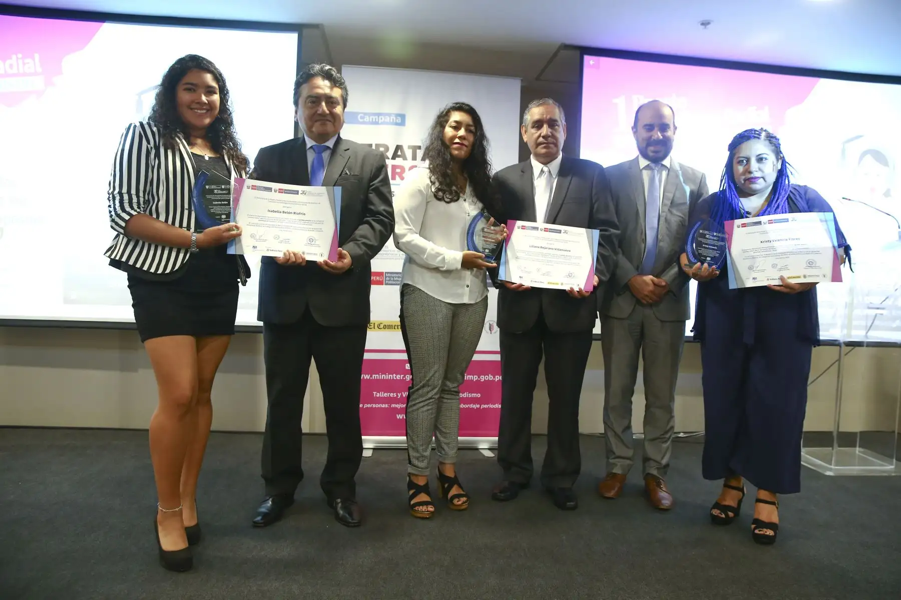 Premiación del VI concurso de periodismo "Trata de Personas: mejores prácticas para su abordaje periodístico" organizado por el CIES. Foto: ANDINA / Jhonel Rodríguez Robles