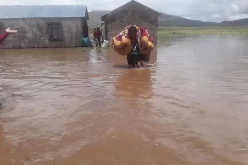 El desborde de ríos afectó a viviendas y terrenos de cultivo en las provincia de Chucuito y El Collao, en Puno. ANDINA