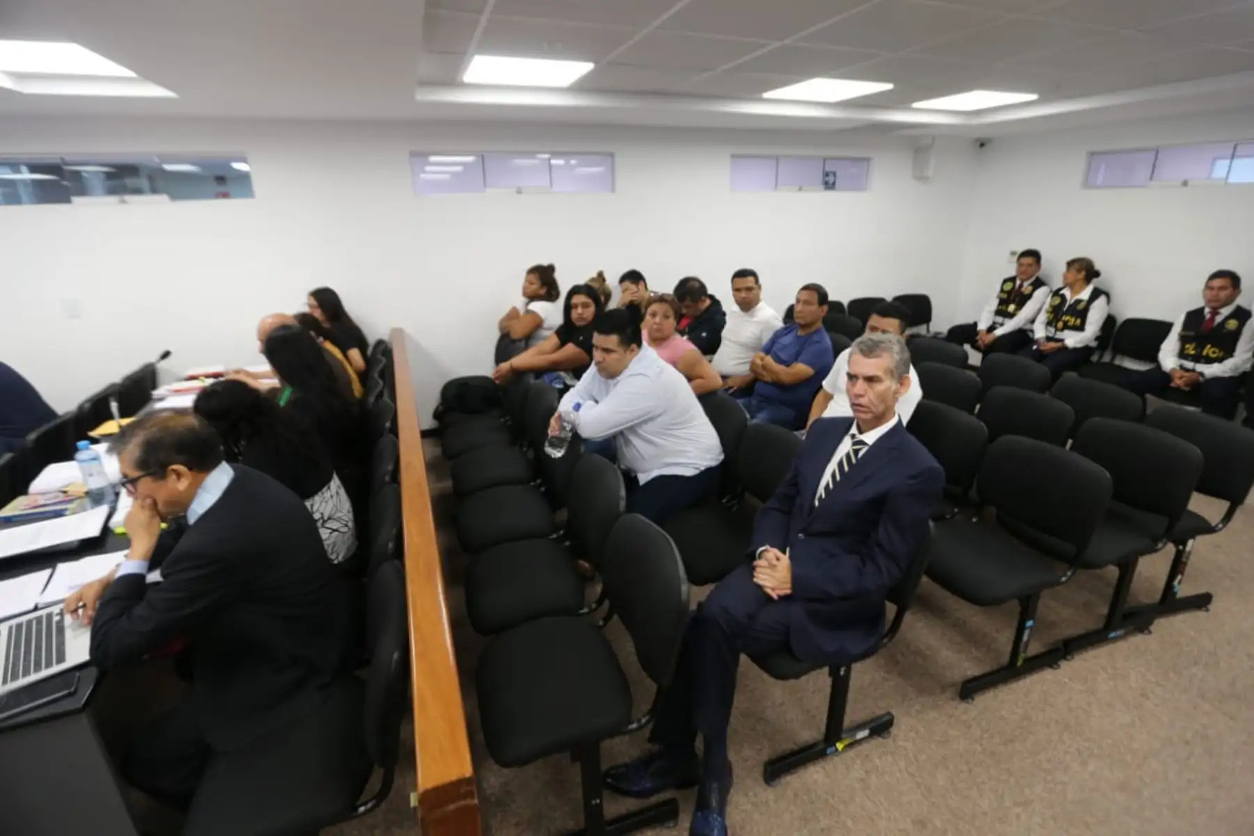 El Juez Concepción Carhuancho preside la audiencia de pedido de prisión preventiva contra el  exalcalde del Callao Juan Sotomayor y el excongresista Víctor Albrecht. Foto: ANDINA/Difusión