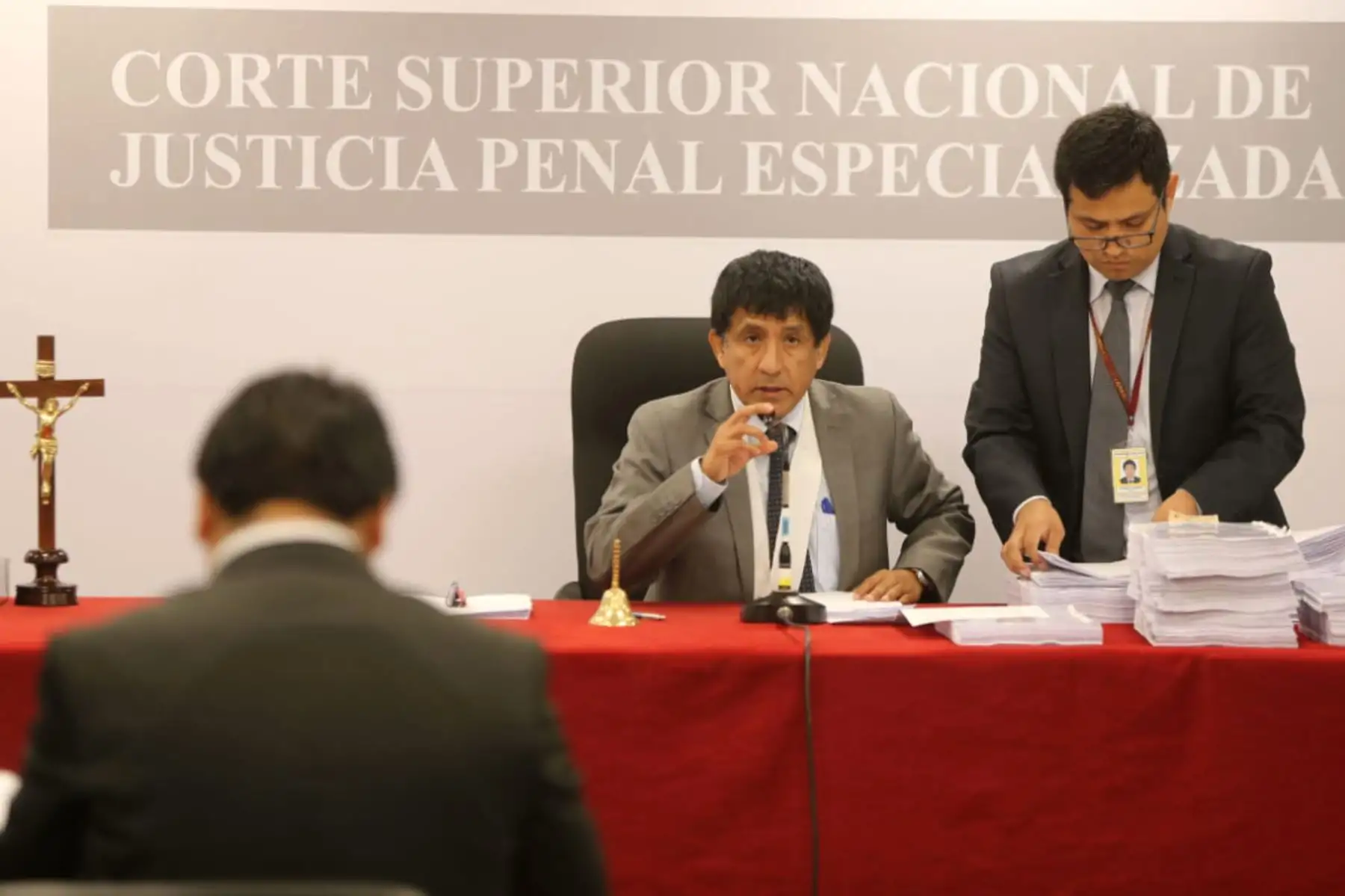 El Juez Concepción Carhuancho preside la audiencia de pedido de prisión preventiva contra el  exalcalde del Callao Juan Sotomayor y el excongresista Víctor Albrecht. Foto: ANDINA/Difusión