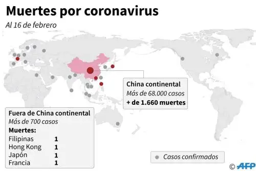 Según el último balance anunciado el domingo por las autoridades chinas, la neumonía viral Covid-19 provocó la muerte de 1,665 personas, la mayoría en la provincia de Hubei, donde se declaró en diciembre.