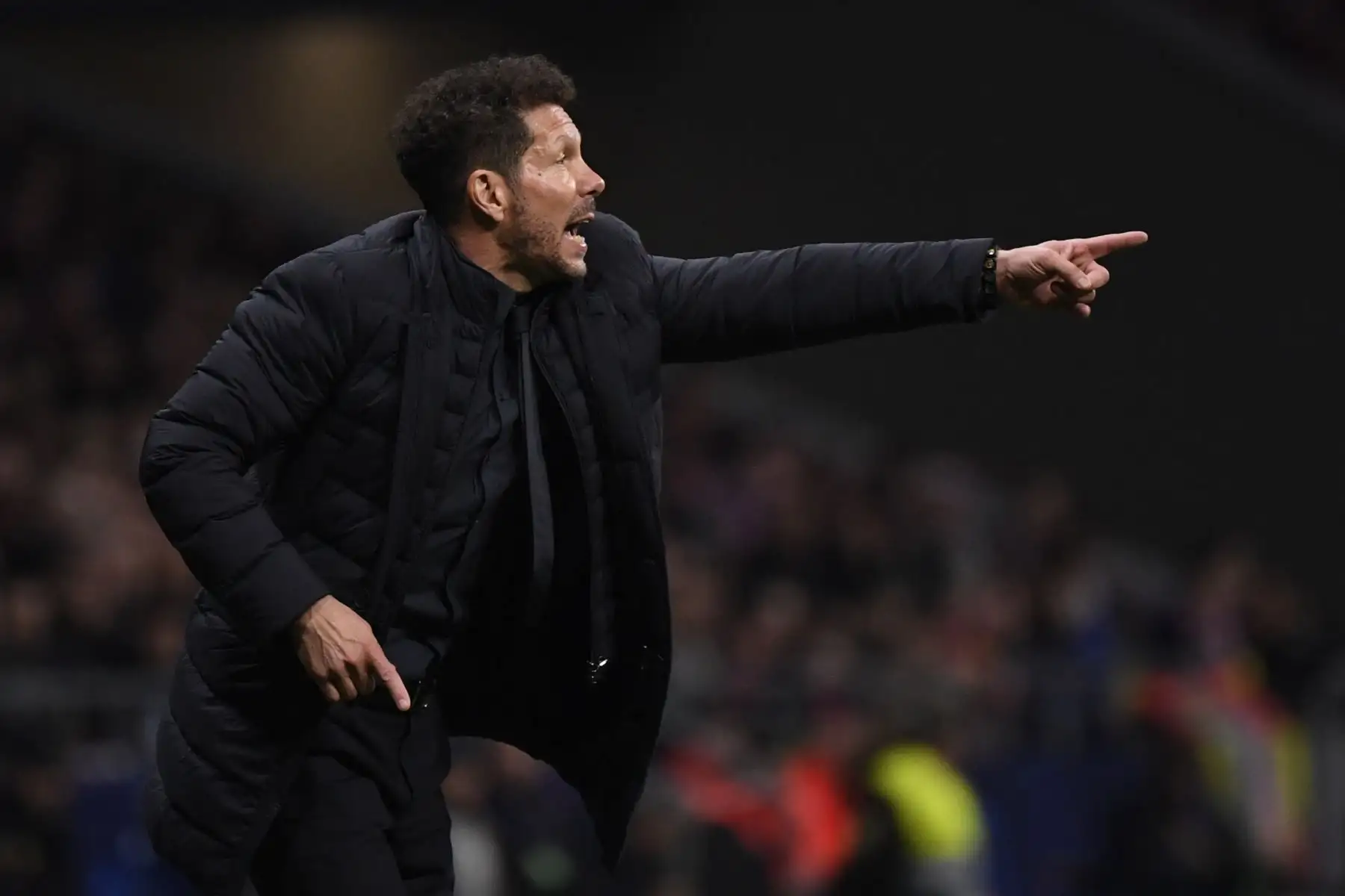El entrenador argentino del Atletico Madrid, Diego Simeone, se presenta durante la UEFA Champions League, octavos de final.Foto.AFP