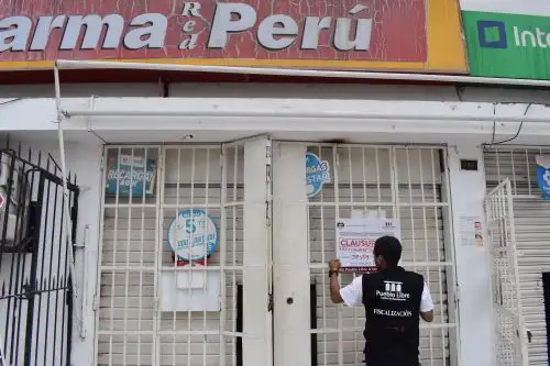 Operativo de clausura de farmacias que incumplen normas en Pueblo Libre. Foto: ANDINA/difusión.