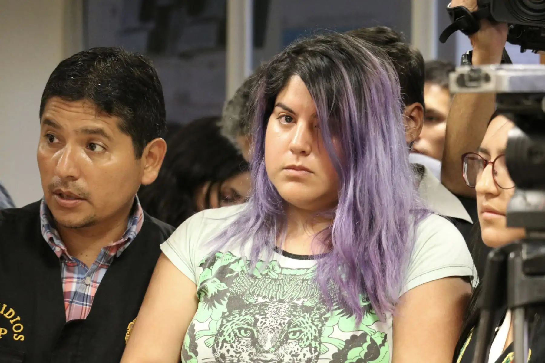 Tercer Juzgado de Investigación Preparatoria Transitoria realizó Audiencia de Control de Identidad a Andrea Regina Aguirre Concha y Kevin Alexander Villanueva Castillo, investigados por el asesinato de la Activista Solsiret Rodríguez Aybar.Foto:ANDINA/PJ Callao