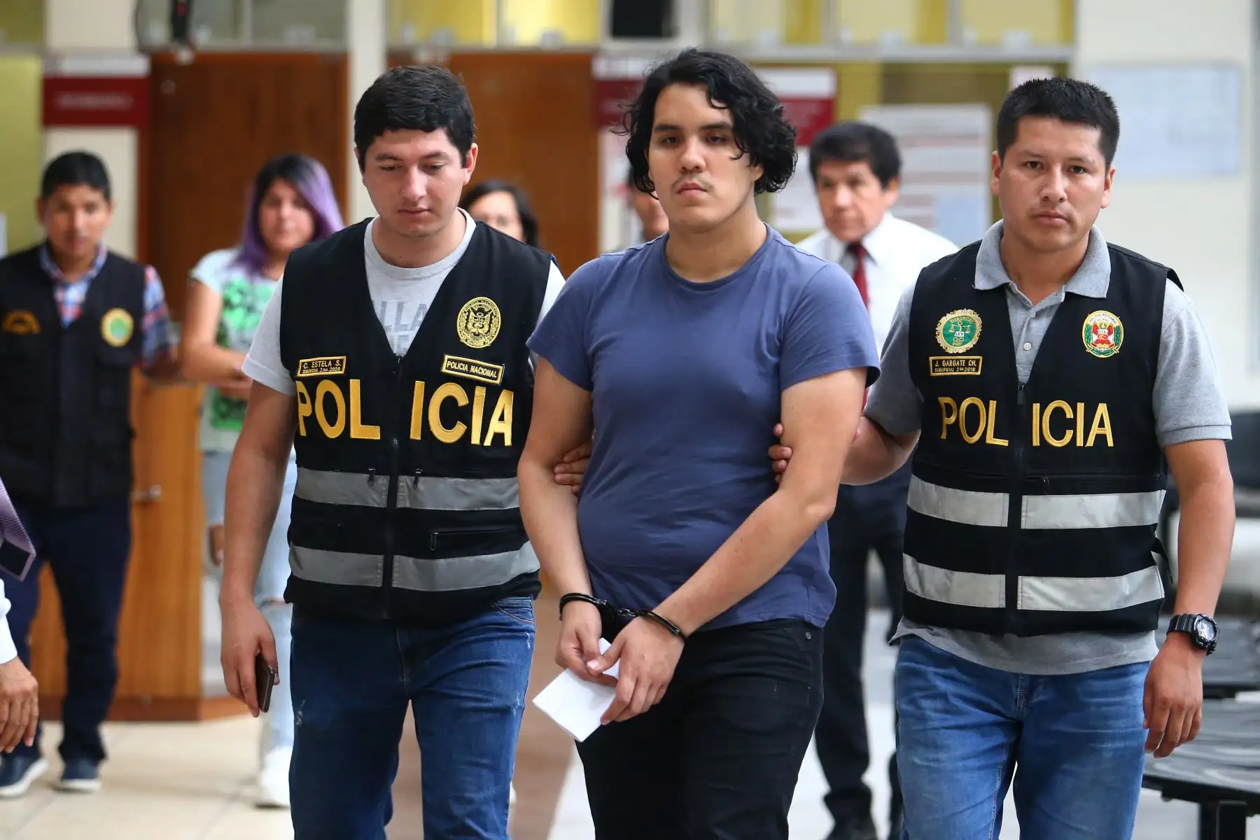 Tercer Juzgado de Investigación Preparatoria Transitoria realizó Audiencia de Control de Identidad a Andrea Regina Aguirre Concha y Kevin Alexander Villanueva Castillo, investigados por el asesinato de la Activista Solsiret Rodríguez Aybar. Foto:ANDINA/ Héctor Vinces