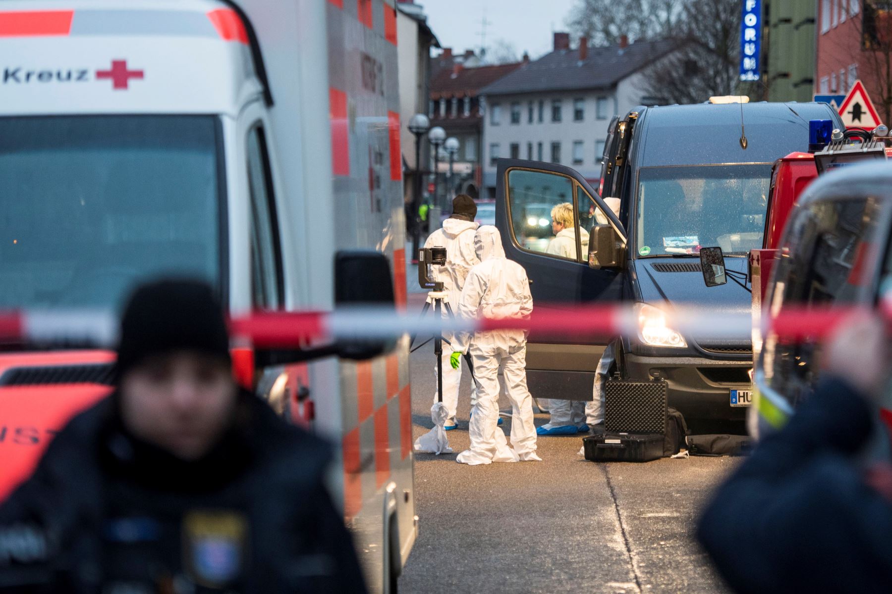 Al menos nueve personas murieron en dos tiroteos a bares de shisha en Hanau, a unos 20 kilómetros de Frankfurt. Foto: AFP