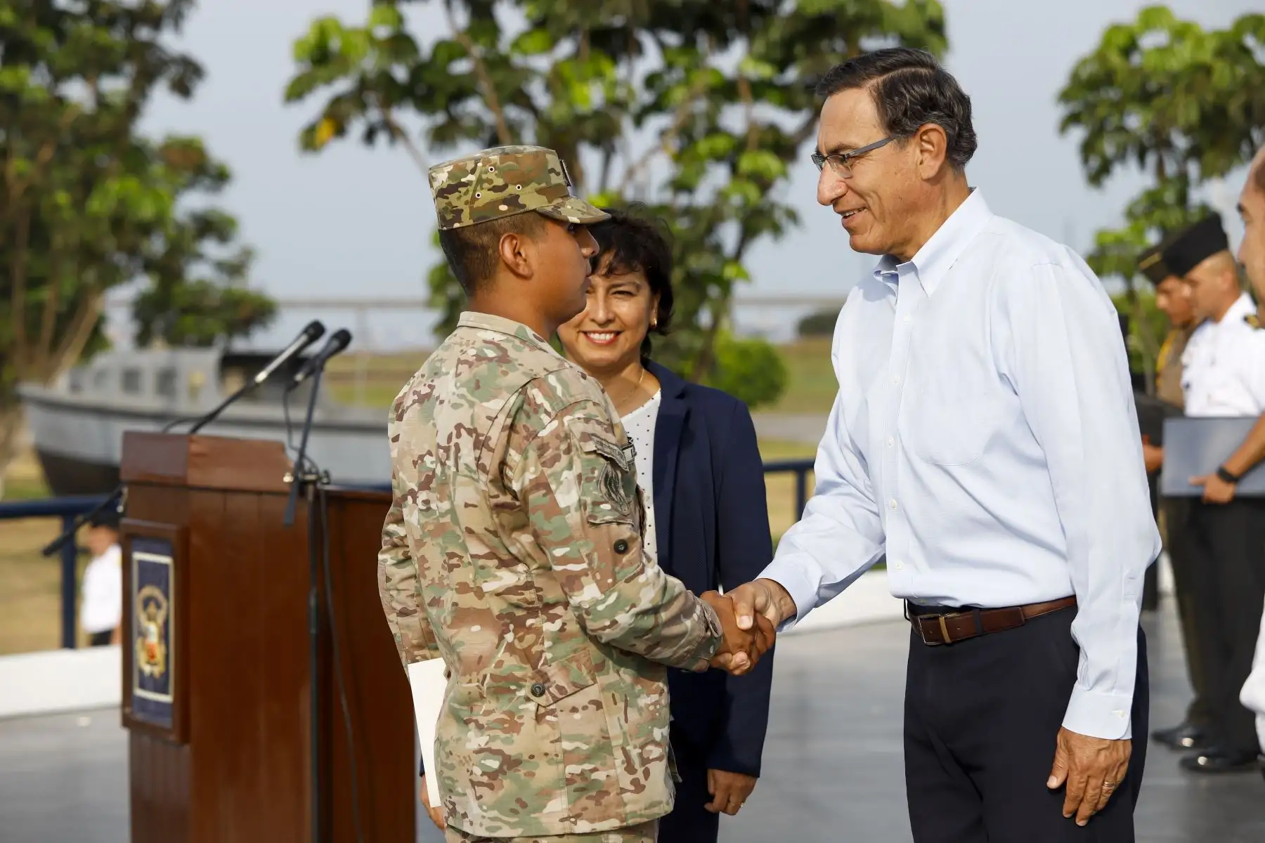 El presidente Martín Vizcarra participó en la clausura y entrega del Certificado Único Laboral para jóvenes, Certijoven, a los miembros del Servicio Militar Voluntario de las Fuerzas Armada. Foto: ANDINA/ Prensa Presidencia