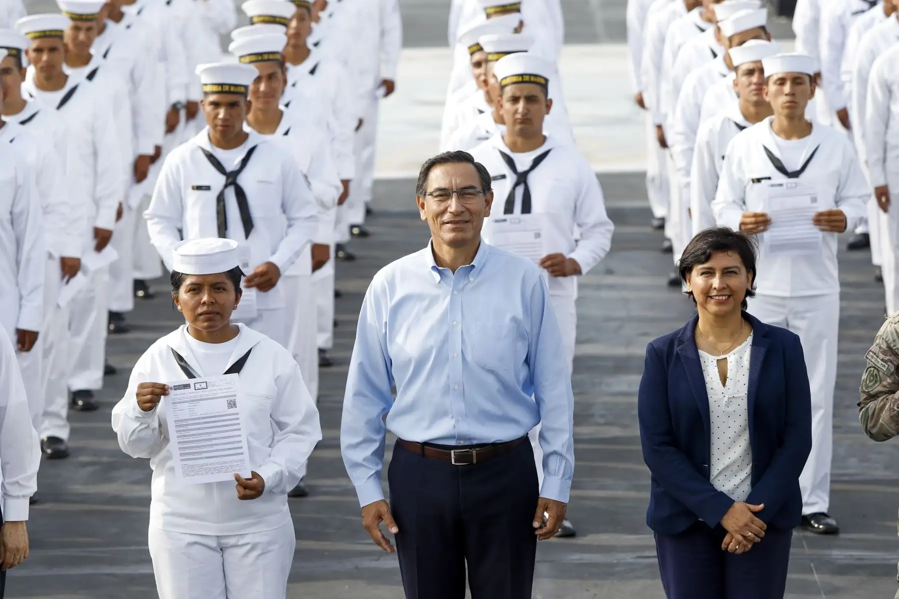 El presidente Martín Vizcarra participó en la clausura y entrega del Certificado Único Laboral para jóvenes, Certijoven, a los miembros del Servicio Militar Voluntario de las Fuerzas Armada. Foto: ANDINA/ Prensa Presidencia