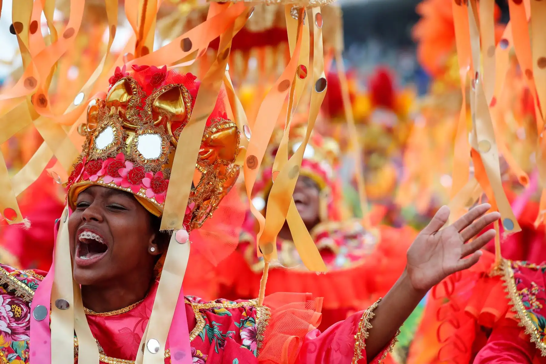 Integrantes de la escuela de samba del Grupo Especial X-9 Paulistana, durante la celebración del carnaval en el sambódromo de Anhembí en Sao Paulo (Brasil).
Foto: EFE