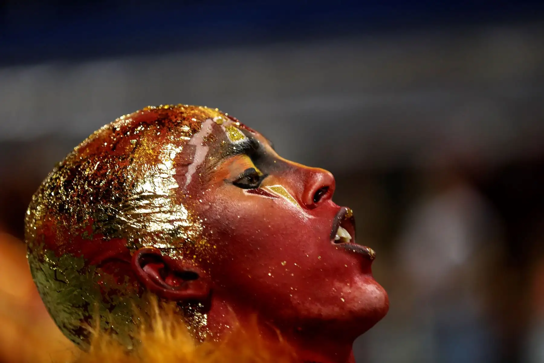 Integrantes de la escuela de samba del Grupo Especial Tom Maior en la celebración del carnaval en el sambódromo de Anhembí en Sao Paulo (Brasil).
Foto: EFE