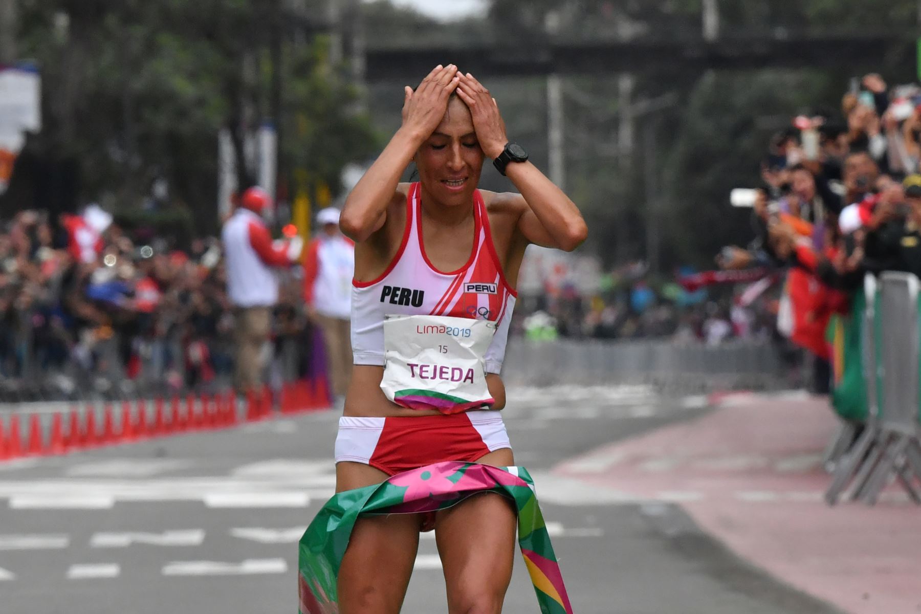 Gladys Tejeda gana la maratón femenino en los Juegos Panamericanos Lima 2019. Foto: AFP