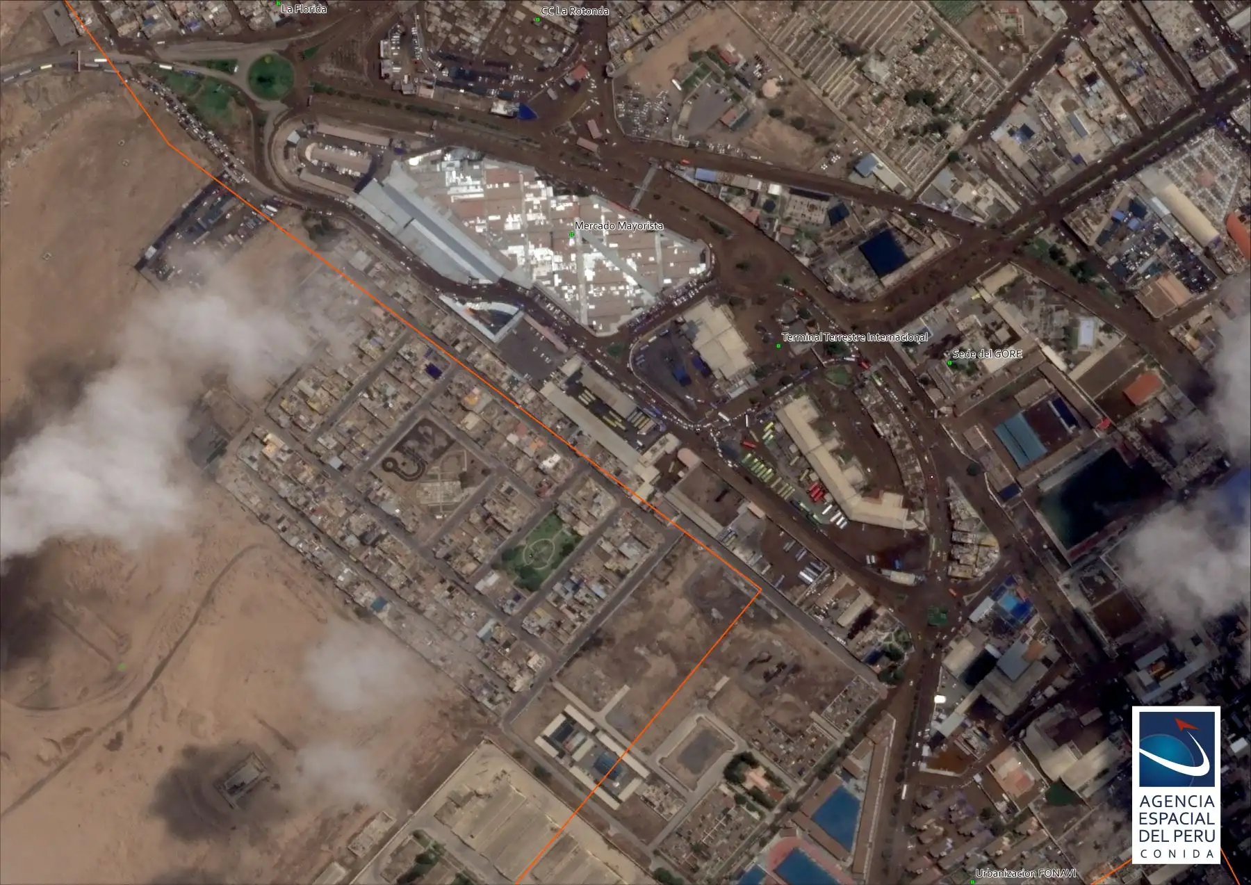 Satélite PerúSAT-1 capta zona de emergencia tras huaicos en Tacna

Foto: CONIDA
