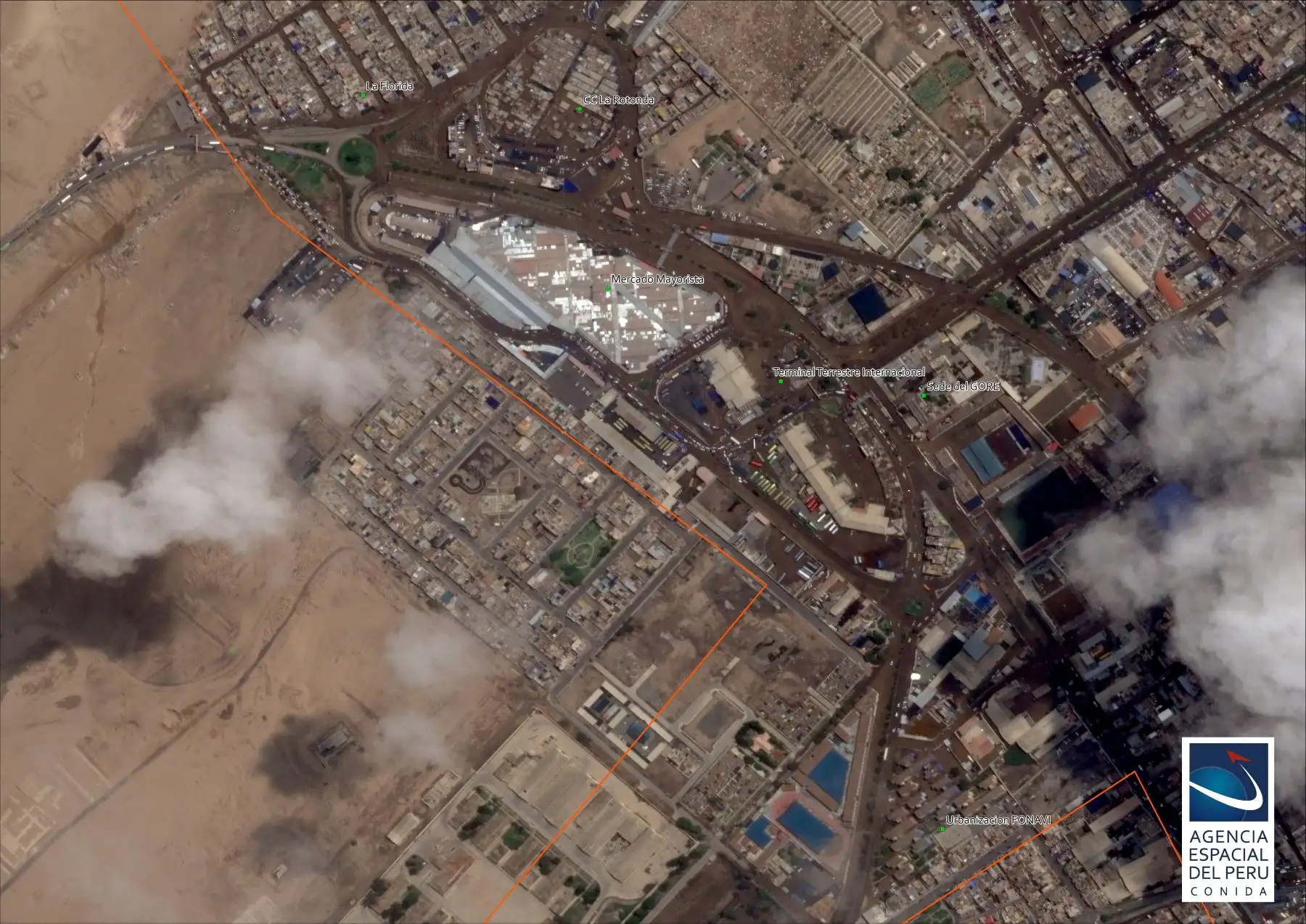 Satélite PerúSAT-1 capta zona de emergencia tras huaicos en Tacna

Foto: CONIDA