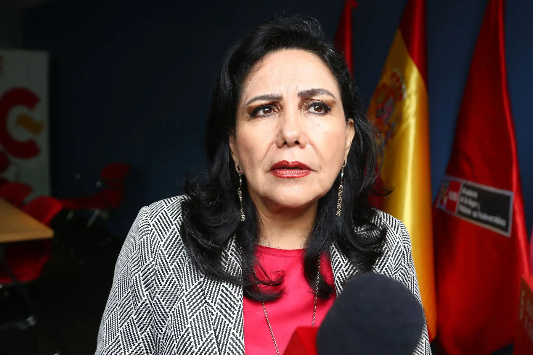 Ministra Gloria Montenegro presentó un balance de la actuación del Mimp durante la cuarentena. Foto: ANDINA/Héctor Vinces.