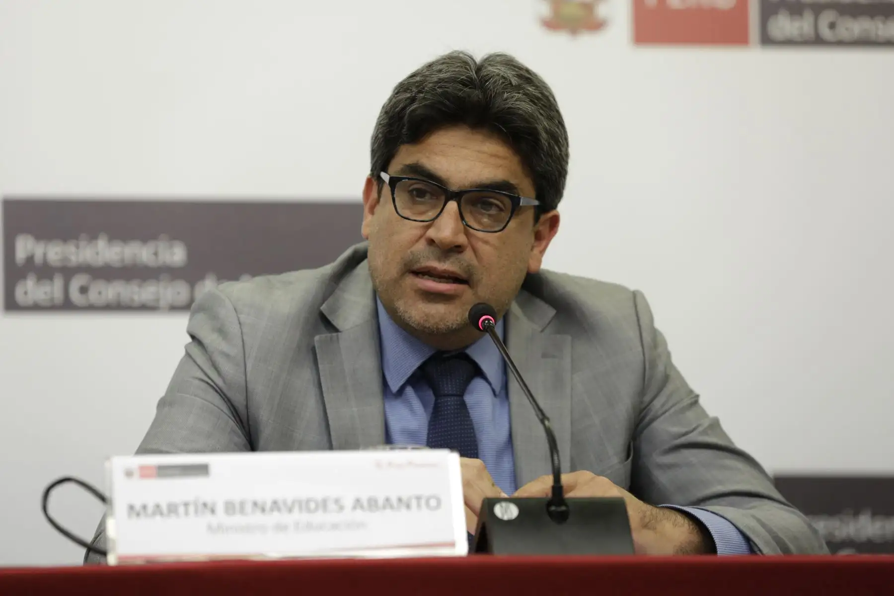 Presidente del Consejo de Ministros, Vicente Zeballos y ministros de los sectores Salud, Educación, Economía brindan conferencia de prensa sobre los acuerdos adoptados tras la sesión del Consejo de Ministros.
Foto: PCM