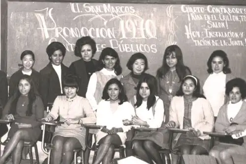 Precursoras en la universidad: promoción de contadoras en San Marcos, 1970. ANDINA/Difusión