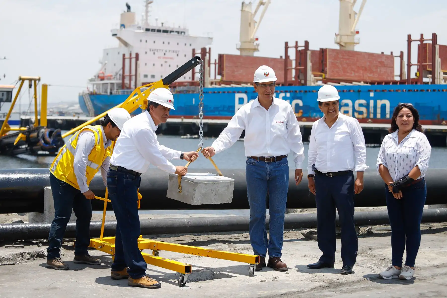 Presidente Martín Vizcarra participa en ceremonia de inicio de obra del proyecto de modernización del Terminal Portuario Multipropósito de Salaverry en Trujillo.
Foto: ANDINA/Prensa Presidencia
